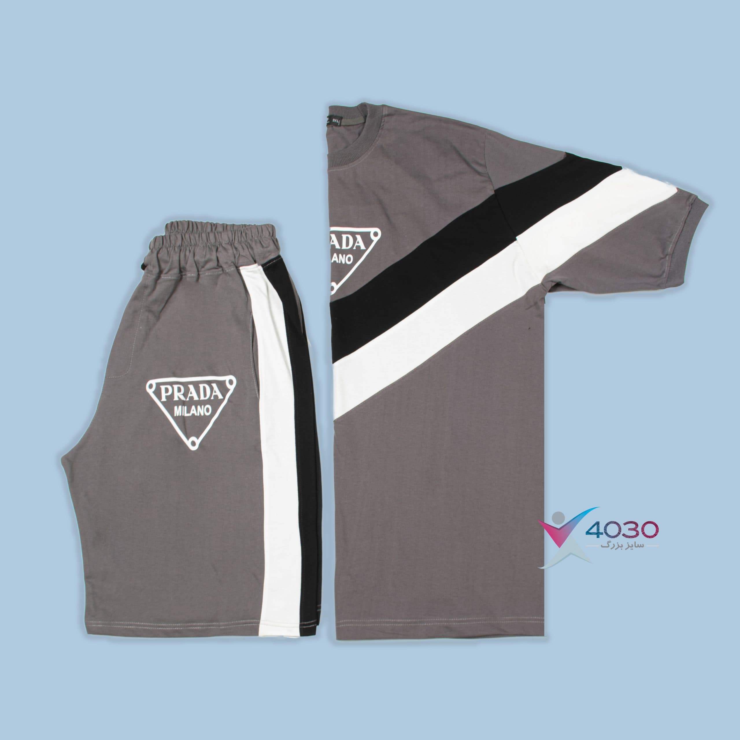 ست تیشرت و شلوارک پرادا PRADA اورجینال سایزبزرگ ( 8061 )