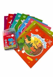 کتاب مجموعه 10 جلدی قصه بازی نمایش (همراه با ماژیک 12 رنگ پنتر)