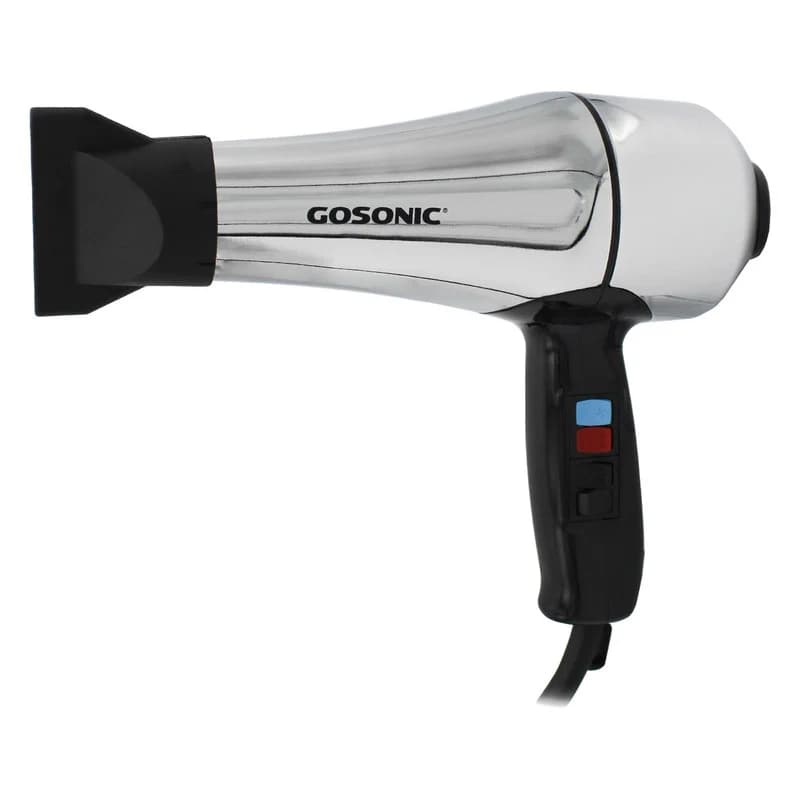 سشوار حرفه ای گوسونیک مدل GHD-229، موتور AC با توان مصرفی 1800 وات، دارای قابلیت باد سرد، فناوری تولید یون، وزن 892 گرم، تنظیم حرارت 3 حالته و کنترل سرعت 2 حالته، به همراه 1 عدد سری متمرکزکننده
