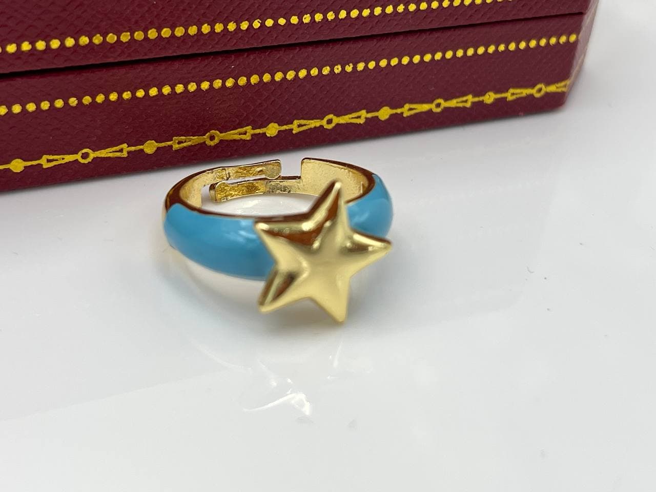 انگشتر ستاره پاستیلی آبی