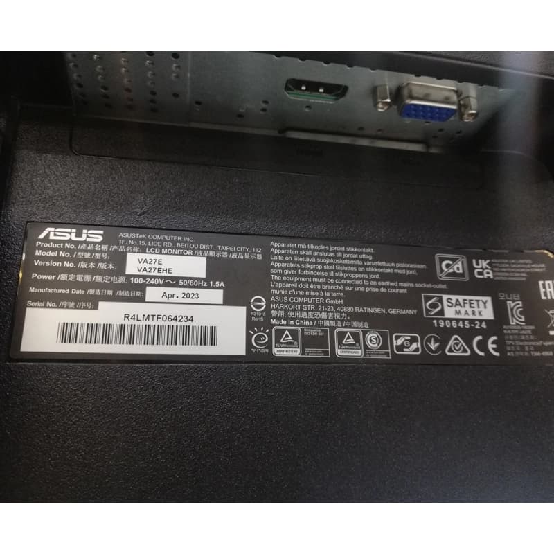 مانیتور ایسوس 27 اینچ ASUS VA27E استوک