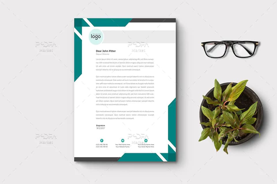 طرح وکتور سربرگ شرکتی لایه باز برای ایلوستریتور