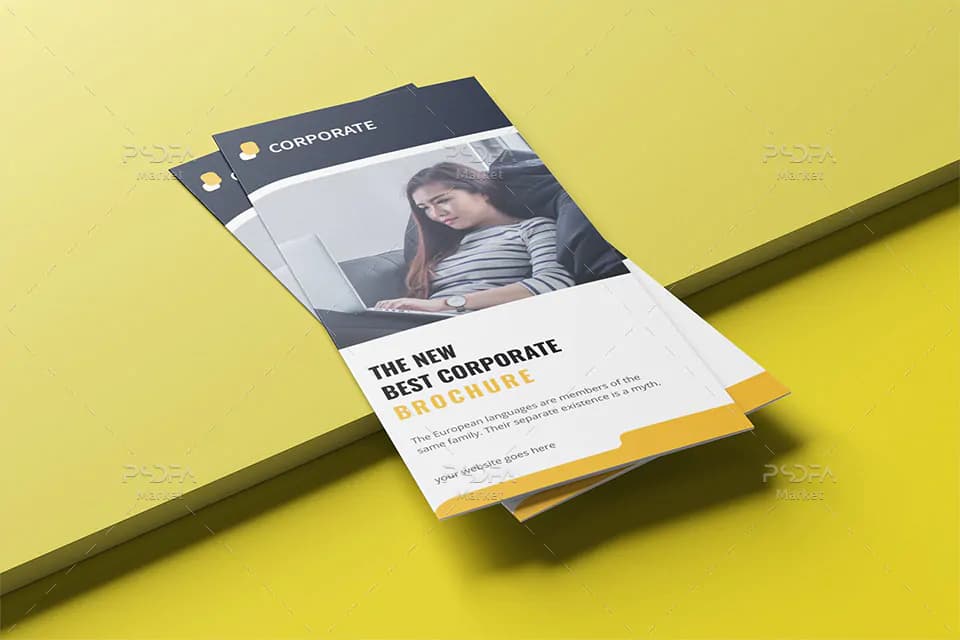 طرح وکتور بروشور سه لتی شرکتی با فرمت EPS, AI, PDF