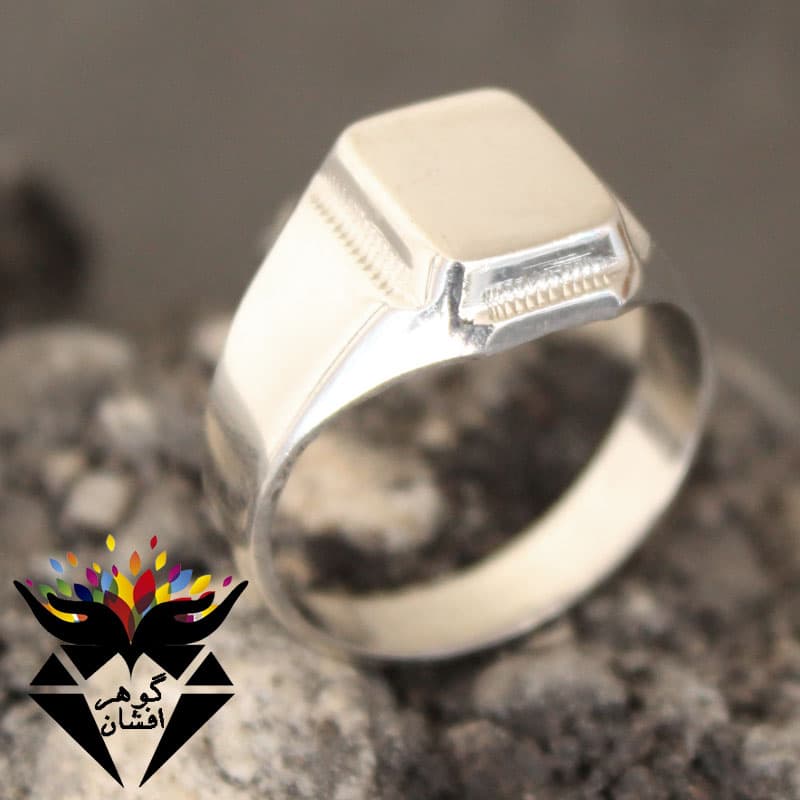 انگشتر تمام نقره مناسب حکاکی سایز کوچک R2298