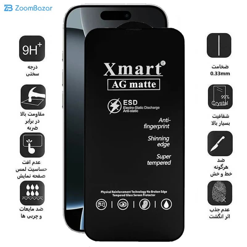 گلس مات اپیکوی مدل Xmart Ag Matte مناسب برای گوشی موبایل اپل iphone 16 Pro Max — تصویر ۵