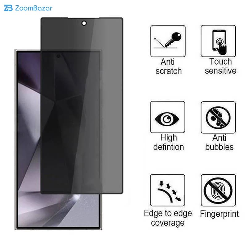 گلس اپیکوی مدل Privacy مناسب برای گوشی موبایل سامسونگ Galaxy S24 Ultra — تصویر ۴