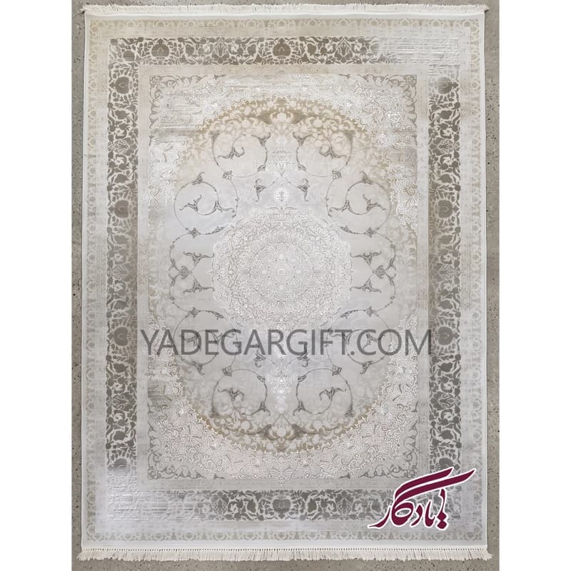 فرش۱۲۰۰ شانه گل برجسته موکا کد ۳۰۳۵