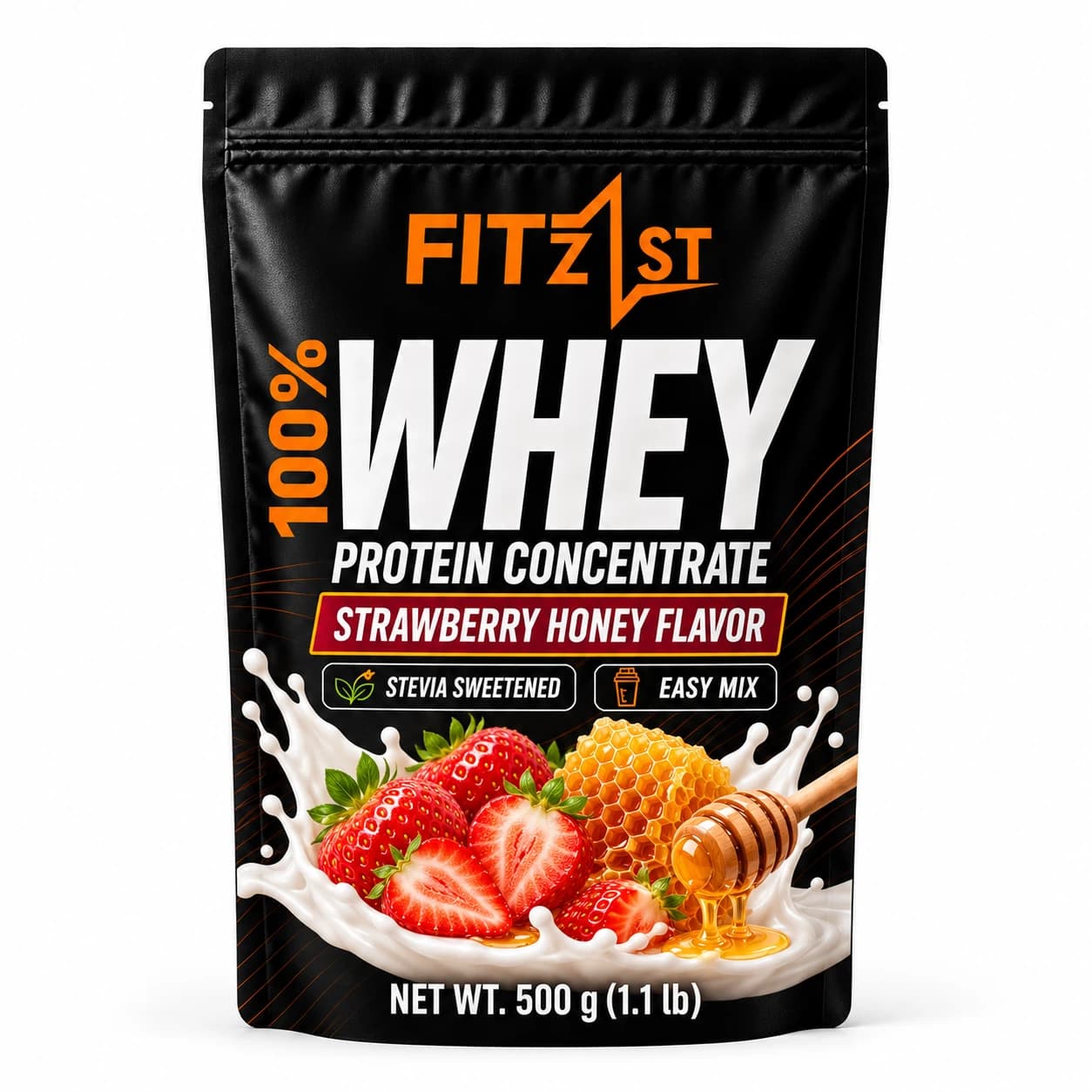 وی پروتئین توت فرنگی عسل 500 گرم (Whey)