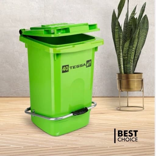 سطل زباله مخزن زباله 40 لیتری سطل اشغال سطل زباله مغازه سطل کارگاه ستورانی سطل پدالدار مخزن پدالدار پلاسکو مهر کامنا مدل 13145068