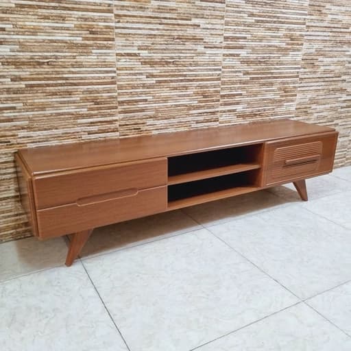 میز تلویزیون شبستان مدل 2023 رنگ گردویی طول 164 کامنا مدل 13153336