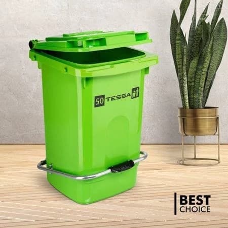 سطل زباله پدالدار 50 لیتر سطل اشغال کارگاهی سطل با کیفیت مخزن پدالدار سطل زباله پدالدار پلاسکو مهر کامنا مدل 13145039