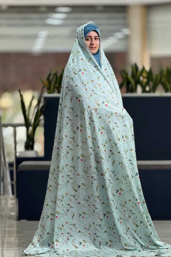 چادر رنگی ساده سنتی ابی