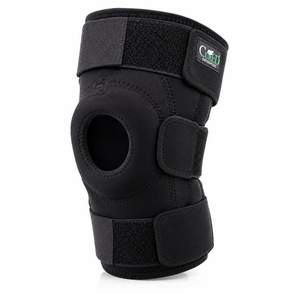 زانوبند طبی نئوپرنی کیورد مدل ADJ Knee Support کشکک باز و قابل تنظیم