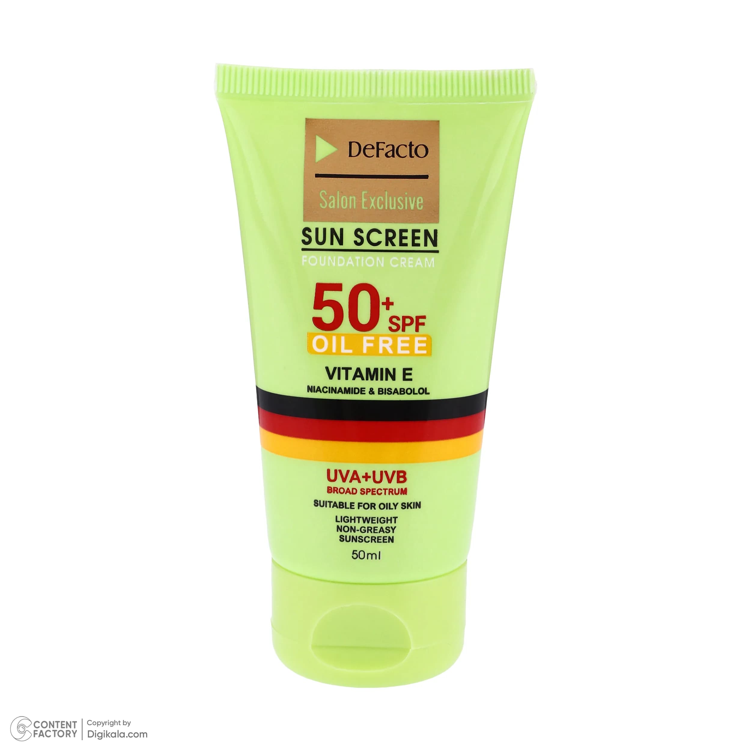 کرم ضد آفتاب رنگی دیفکتو SPF 50 مدل 03 ‌مناسب برای پوست‌های چرب حجم 50 میلی‌لیتر — تصویر ۳