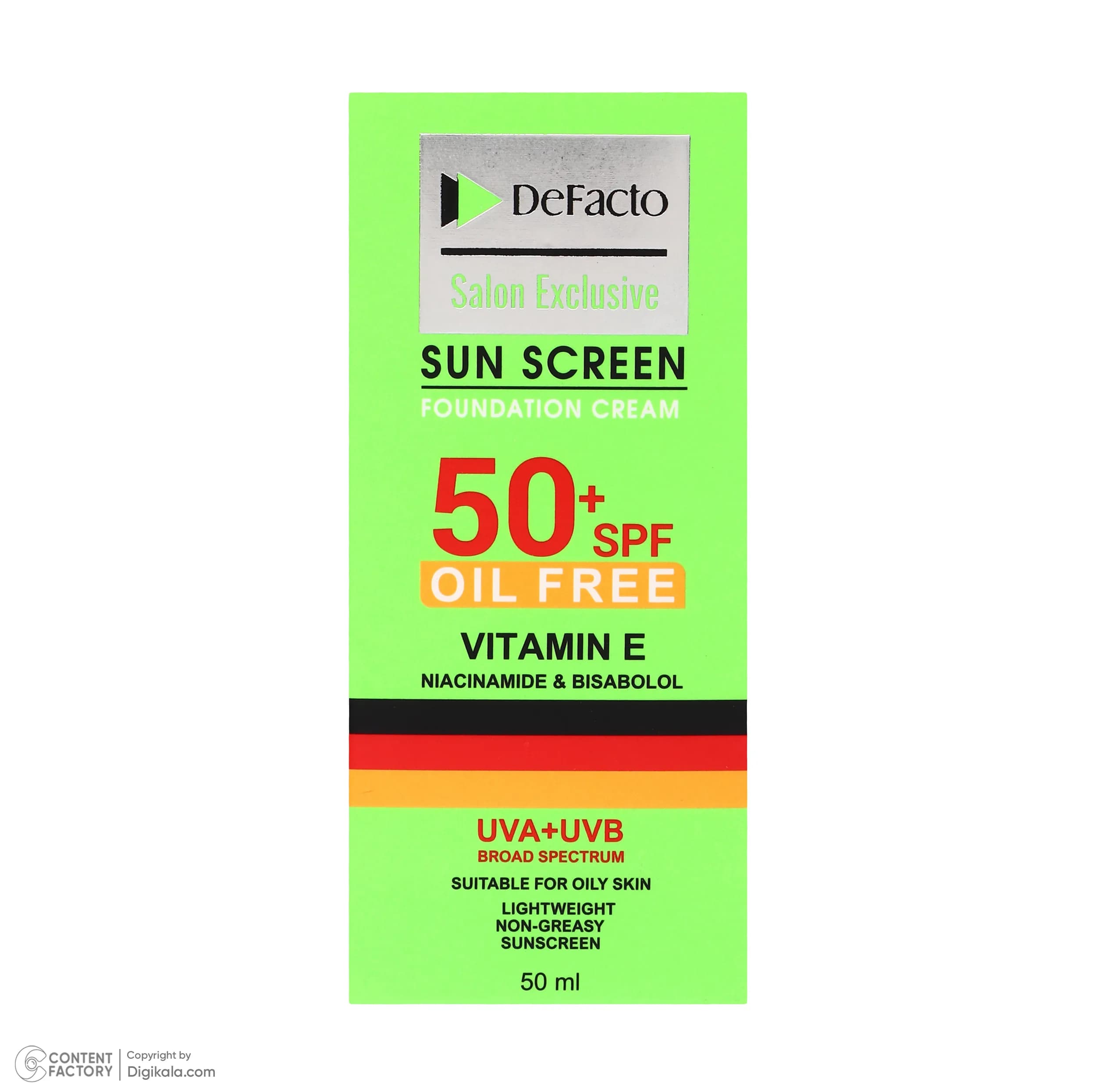 کرم ضد آفتاب رنگی دیفکتو SPF 50 مدل 03 ‌مناسب برای پوست‌های چرب حجم 50 میلی‌لیتر — تصویر ۵