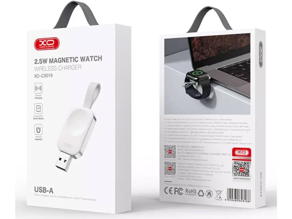 شارژر بی سیم مگنتی اپل واچ سری 1، 2، 3، 4، 5، 6 و 7 با توان 2.5 وات ایکس او CX019 — تصویر ۵