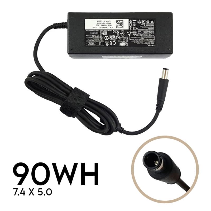آداپتور لپ تاپ دل 90W | برند Gimo Plus | ولتاژ 19.5V 4.62A | سرفیش 5.0*7.4 میلی متر