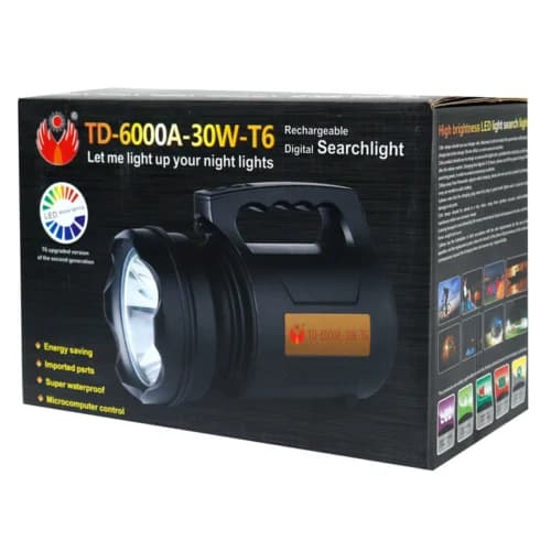 چراغ قوه شارژی TD-6000A-30W-T6 — تصویر ۲