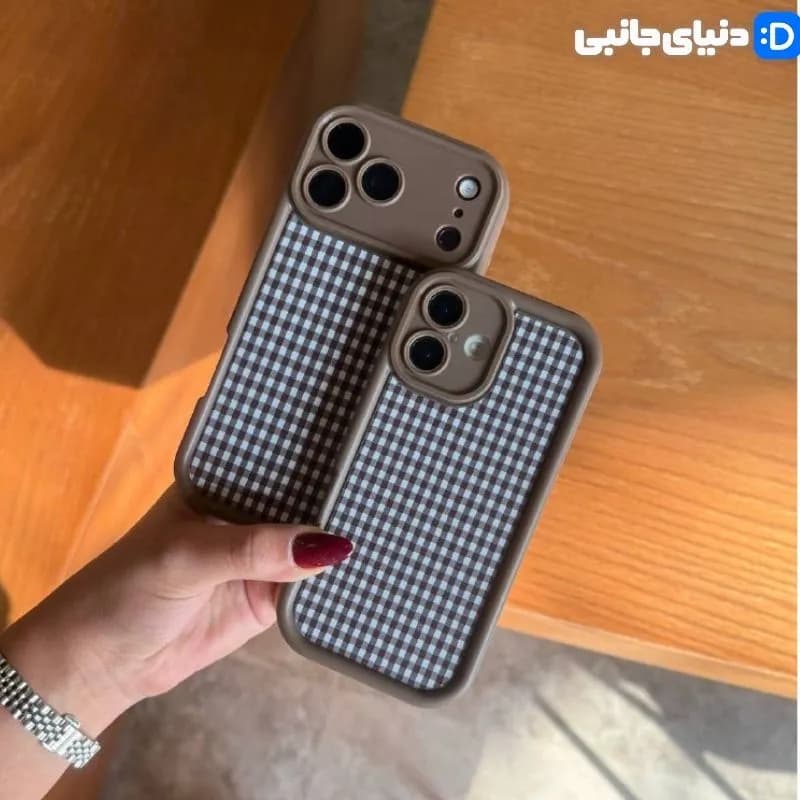 قاب گوشی پاییزی سولید چهارخونه کد D1093 | دنیای جانبی