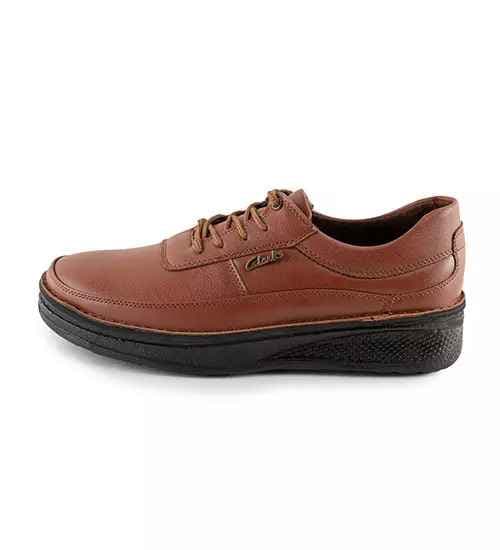 کفش روزمره مردانه Clarks چرم مصنوعی بند دار عسلی مدل 44483