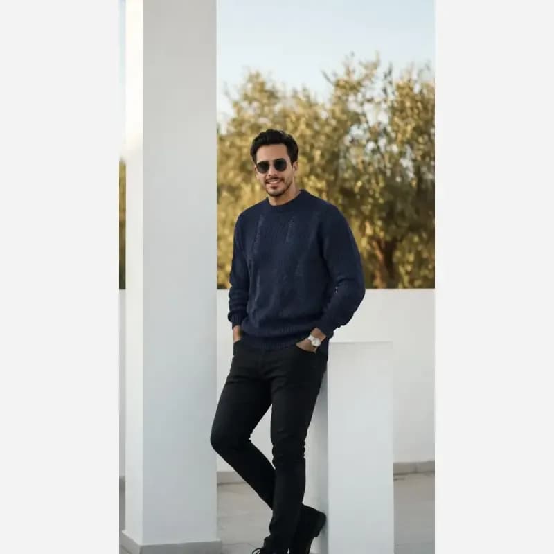 بافت مردانه ساشا جنس بافت دوبل فری سایز رنگ بندی متنوع — تصویر ۳