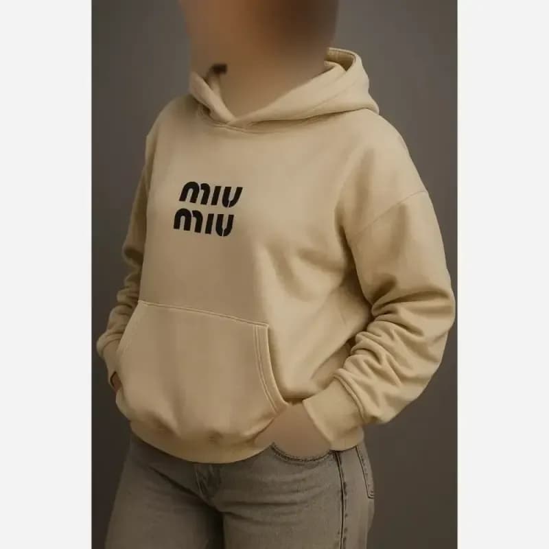 هودی زنانه دورس داخل کرکی طرح miumiu فری سایز — تصویر ۸