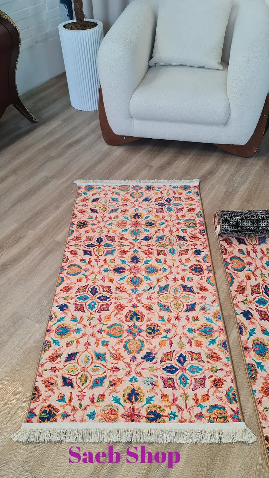 فرش کناره طرح بهارنگ | فرش صائب | کد: R139