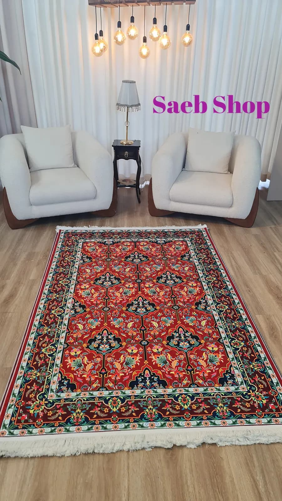 فرش طرح افشان گلستان لاکی | فرش صائب | کد: L697