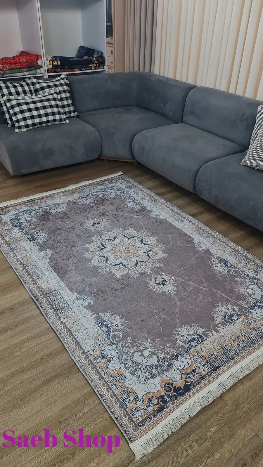 فرش مدرن فانتزی کهنه نما | فرش صائب | کد: L179