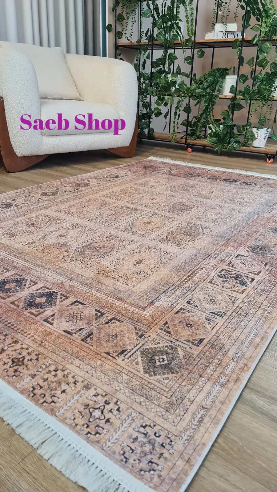 فرش خشتی خاکی مدرن | فرش صائب | کد: L147