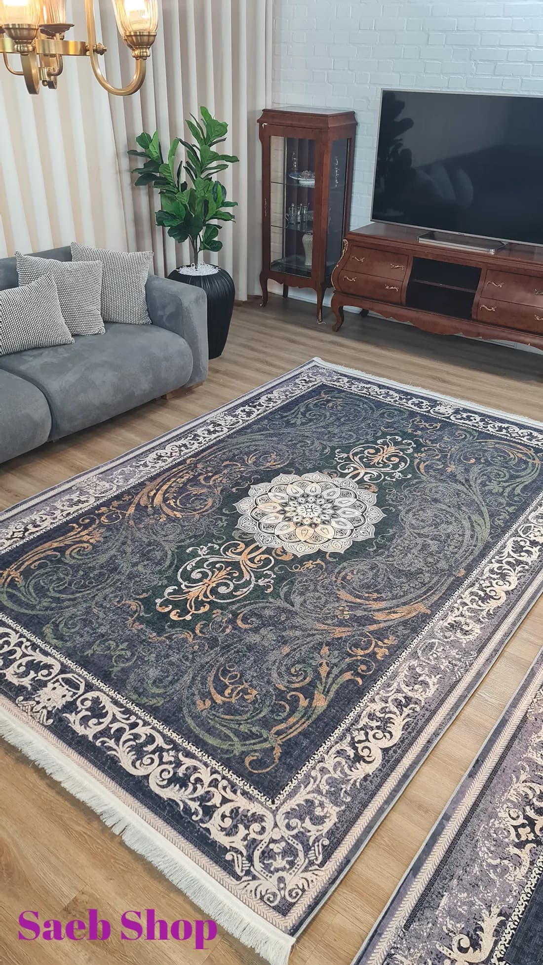 فرش شبستان اسلیمی | فرش صائب | کد: L460