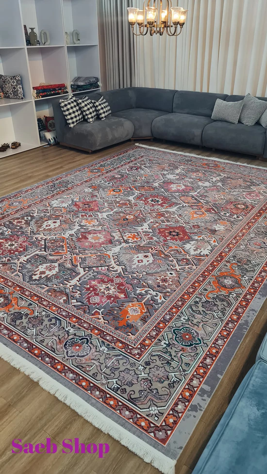 فرش طوسی طرح عشایری | فرش صائب | کد: L258