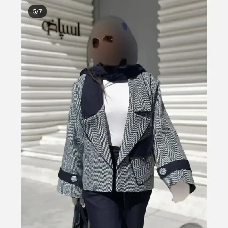 ست کت و شلوار زنانه جنس کتان کشی اعلا رنگ مشکی فری سایز 38 تا 46 — تصویر ۳