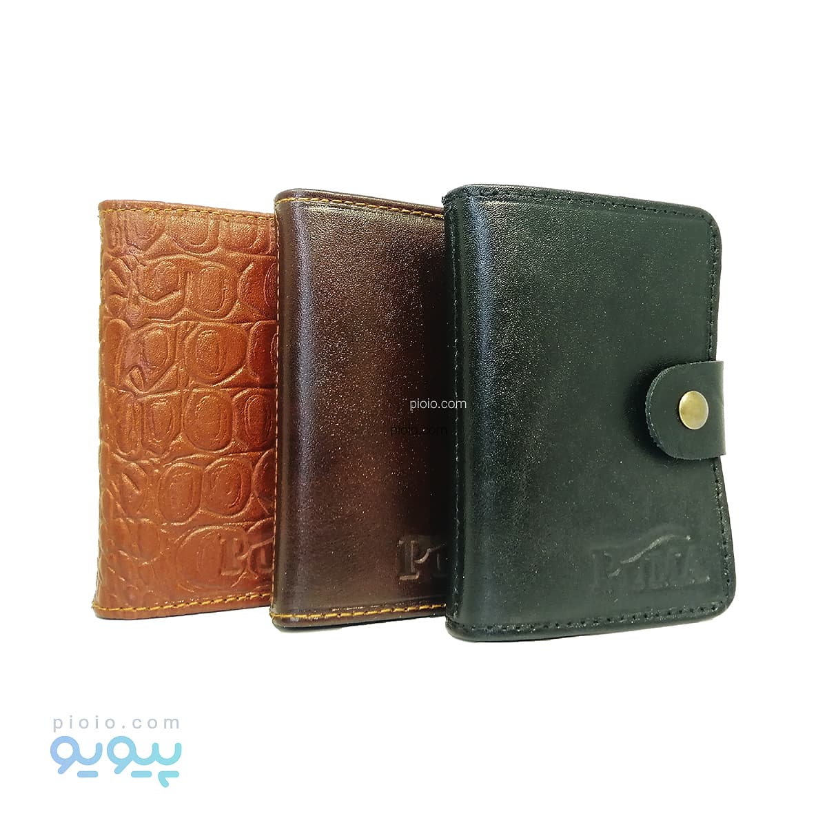 کیف کارت بانکی چرم گاوی تک دکمه