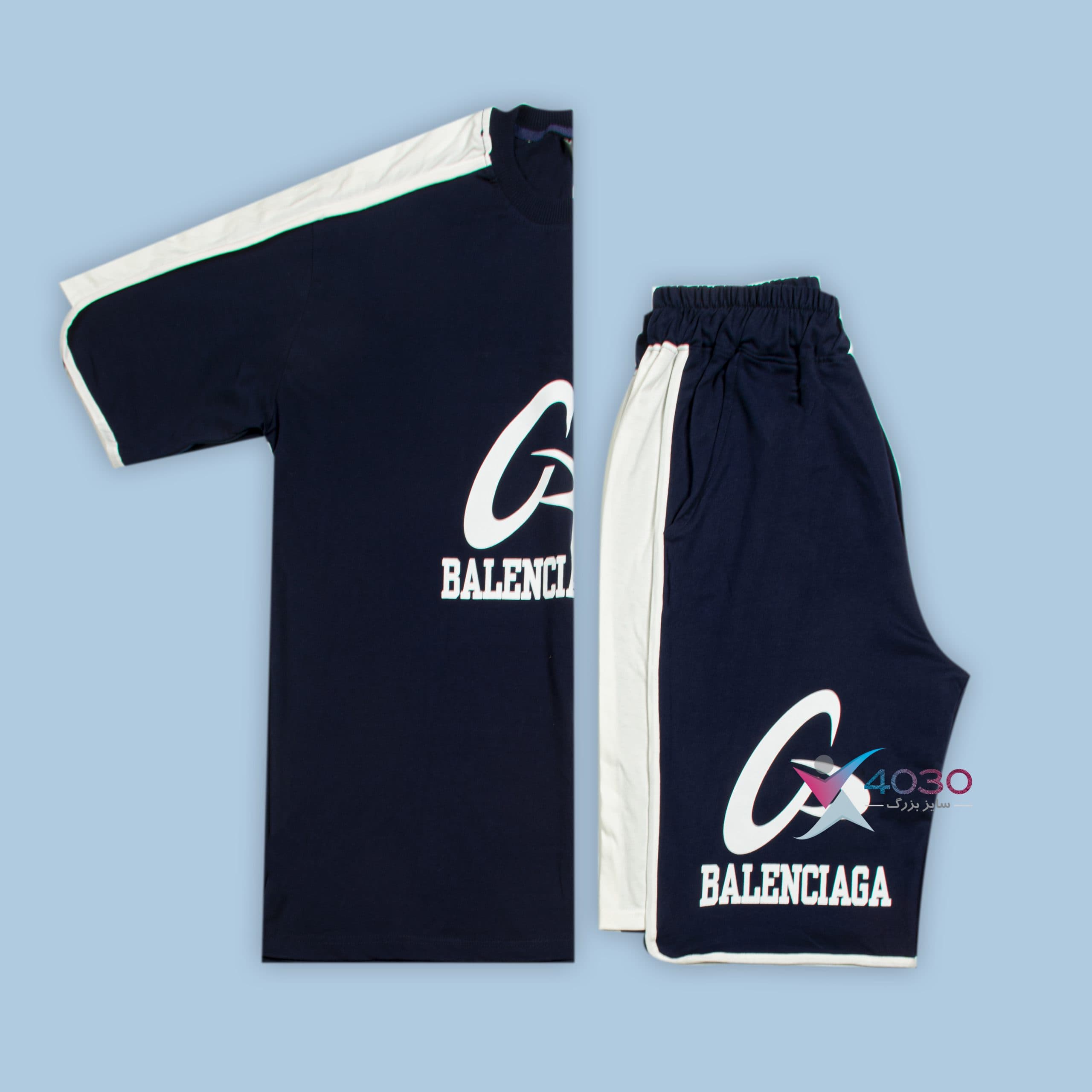 ست تیشرت و شلوارک بالنسیگا BALENCIAGA سایزبزرگ ( 8070 )