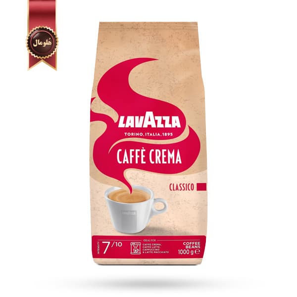 دانه قهوه لاوازا lavazza مدل کافه کرما کلاسیک Caffe crema classico یک کیلویی (اورجینال)