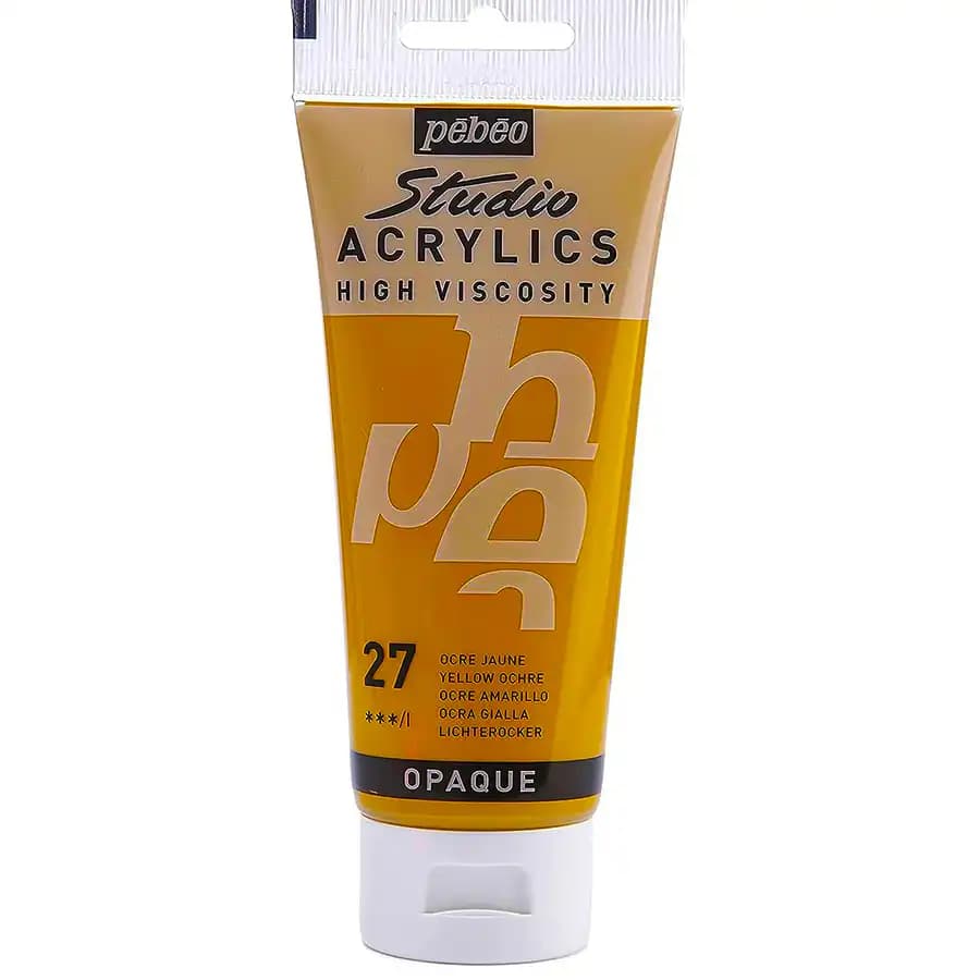 رنگ اکریلیک پ ب او مدل PEBEO STUDIO رنگ YELLOW OCHRE کد 27 حجم 100ML