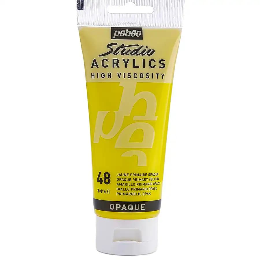 رنگ اکریلیک پ ب او مدل PEBEO STUDIO رنگ PRIMARY YELLOW کد 48 حجم 100ML