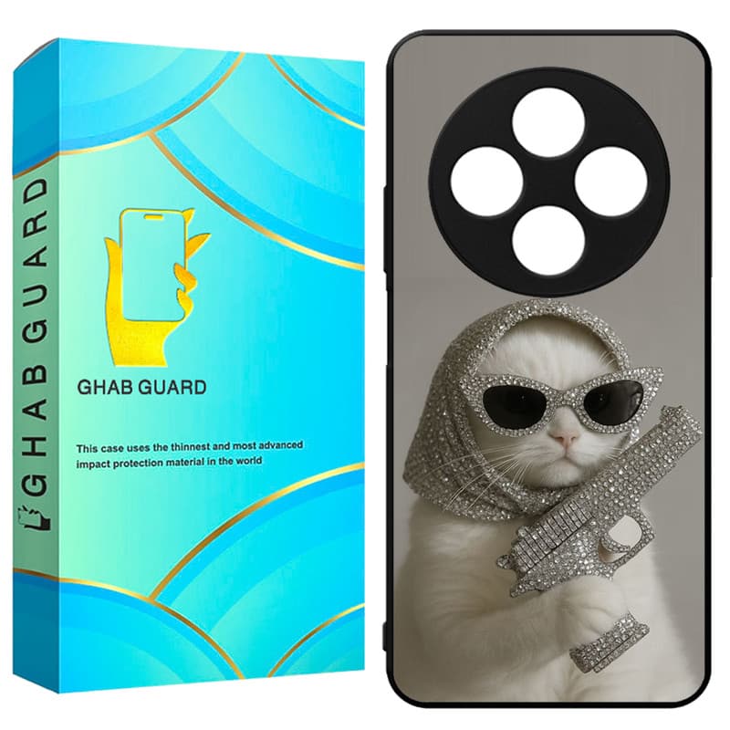 کاور قاب گارد طرح گربه و تفنگ مدل G14C مناسب برای گوشی موبایل شیائومی Redmi 14C 4G / Redmi 14C 5G / Redmi 14R