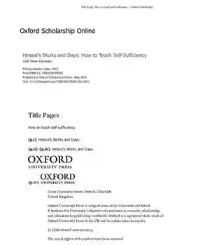 دانلود کتاب Hesiod’s Works and Days: How to Teach Self-sufficiency