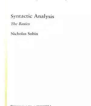 دانلود کتاب Syntactic Analysis: The Basics