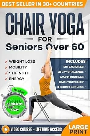 و دانلود نسخه کامل کتاب زبان اصلی Chair Yoga for Seniors over 60: Complete Guide to Feel 10 Years Younger in Just 10 Minutes a Day – Exercise Book for Toning & Weight Loss (Defy Aging at Home) PD