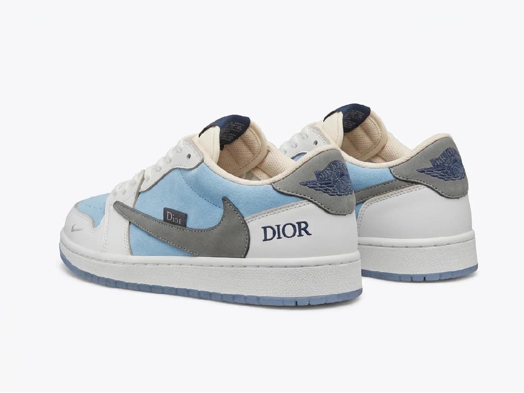 کتونی زنانه نایک ترویس دیور سفید آبی | Travis Dior Nike — تصویر ۴