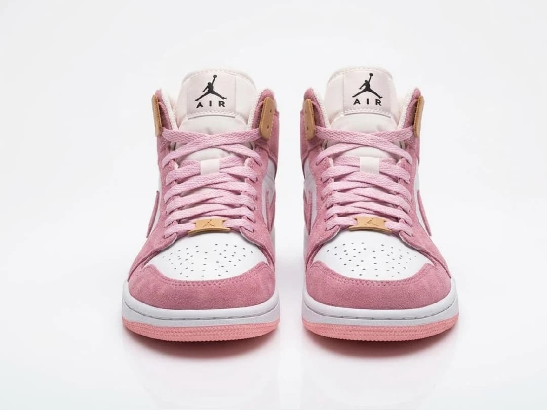 جردن ساق دار دخترانه سفید صورتی | Nike Jordan — تصویر ۵