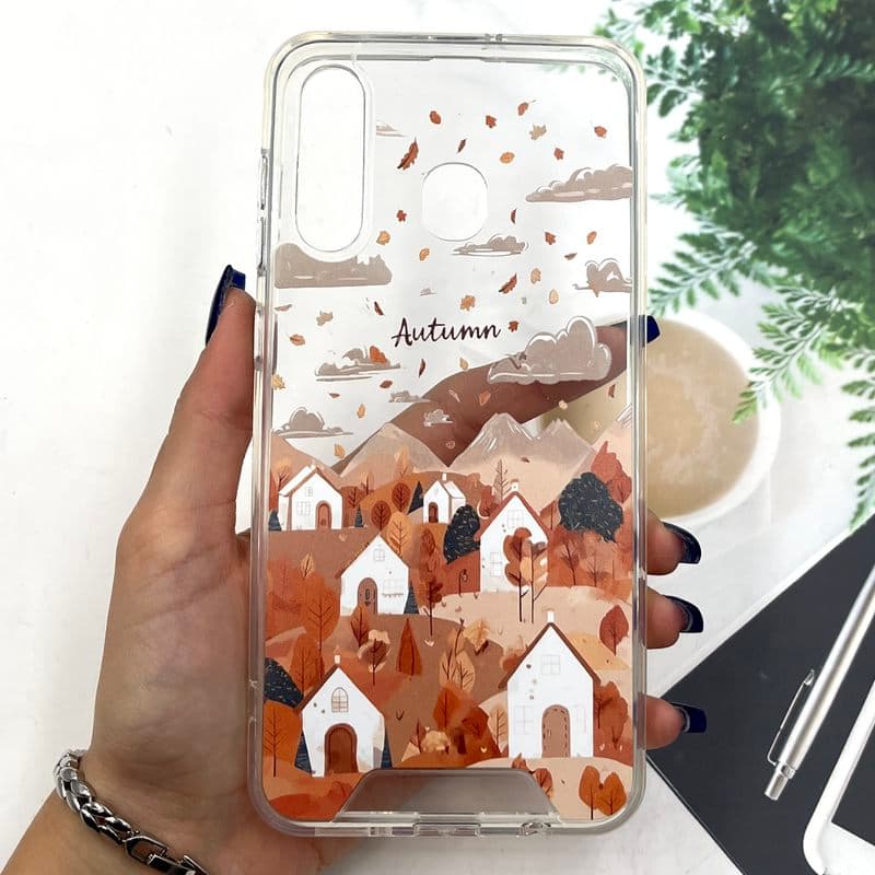 قاب گوشی Galaxy A20 / A30 سامسونگ Cutie Pop شفاف فانتزی ضد ضربه ایربگ دار طرح کلبه پاییزی کد 891699
