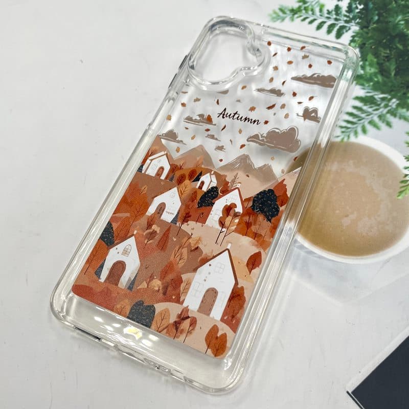 قاب گوشی Galaxy A07 سامسونگ Cutie Pop شفاف فانتزی ضد ضربه ایربگ دار طرح کلبه پاییزی کد 931897 — تصویر ۲