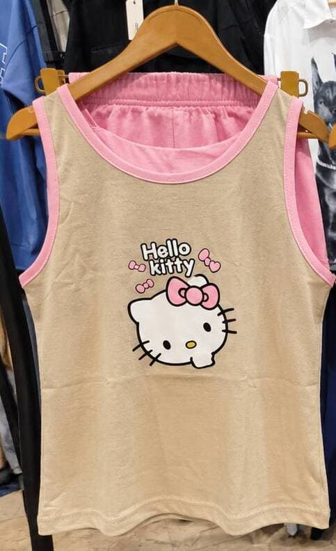 لباس خانه زنانه رکابی شورتک hello kitty
