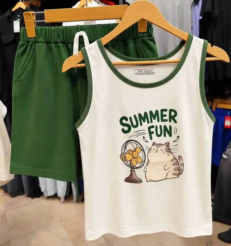 لباس خانه زنانه رکابی شورتک summer fun