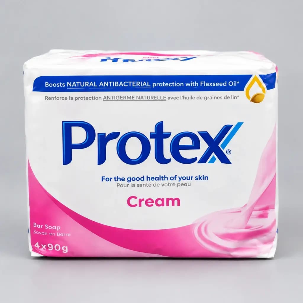 صابون کرمی پروتکس با روغن بذر کتان بسته ۴ عددی ۹۰ گرمی | Protex Cream Bar Soap
