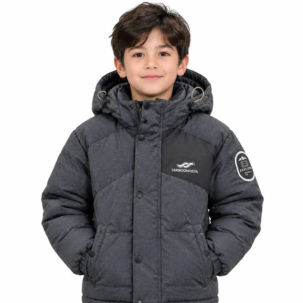 کاپشن بچهگانه وارداتی مدل اسپرت (شمعی ضخیم کلاهدار)